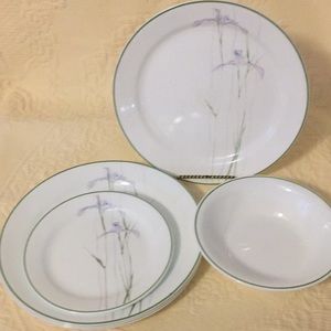Corelle Shadow Iris Lot - Plates Dinner Bread Bowl